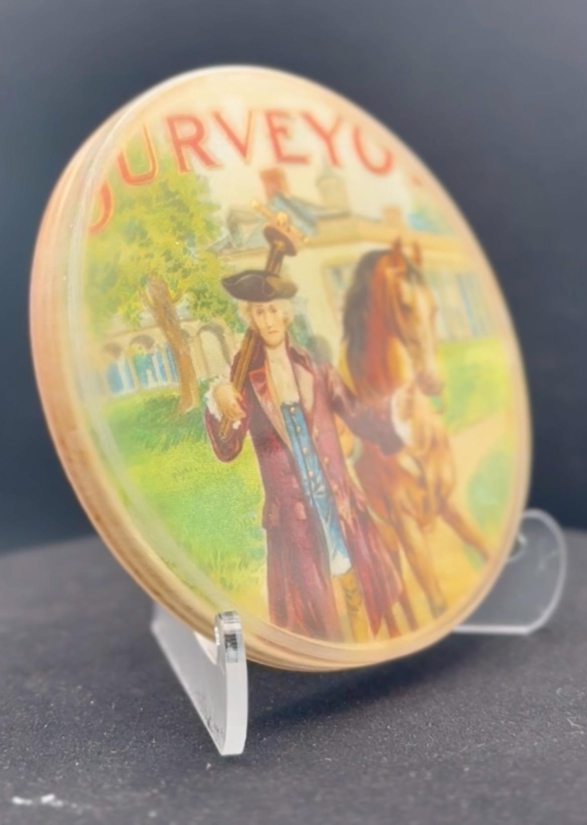 Surveyor Cigar Art Coasters | Vintage Label Artwork | Handmade Barware | Cigar Lounge | Whiskey Bar | Man Cave