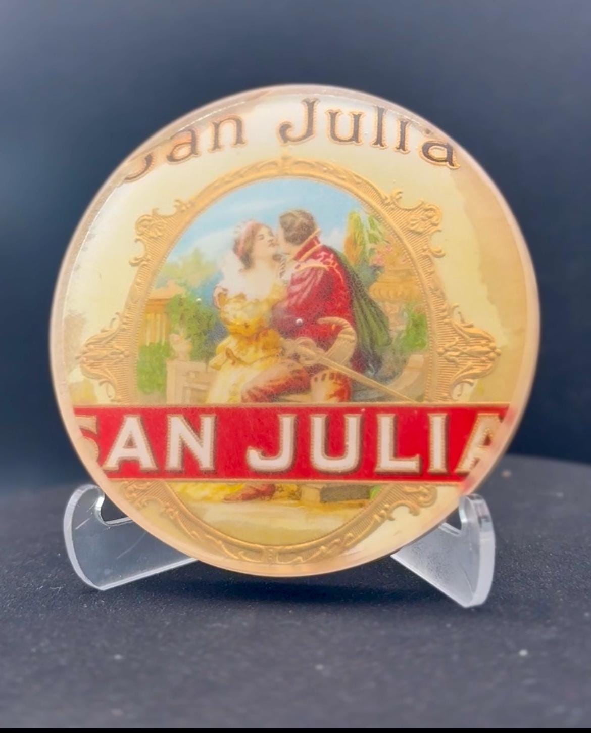San Julia Cigar Art Coasters | Vintage Cigar Label Artwork | Handmade Barware | Cigar Lounge | Whiskey Bar