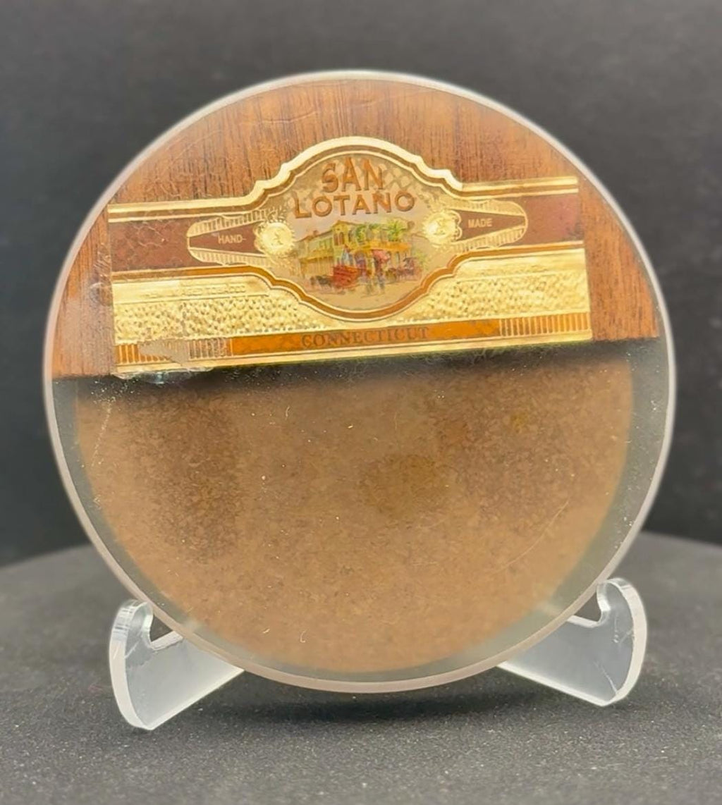 San Lotano Cigar Art Coasters | Contemporary Cigar Artwork | Walnut Wood Coaster