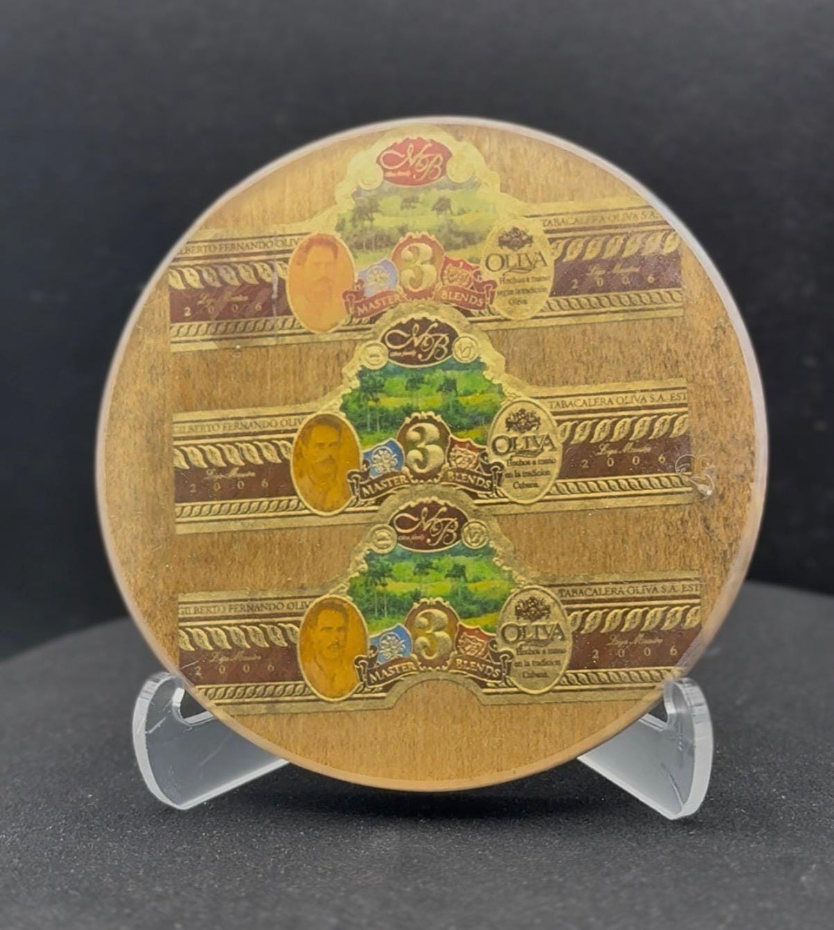 Oliva Master's Blend Cigar Art Coasters | Contemporary Cigar Artwork | Handmade Wood