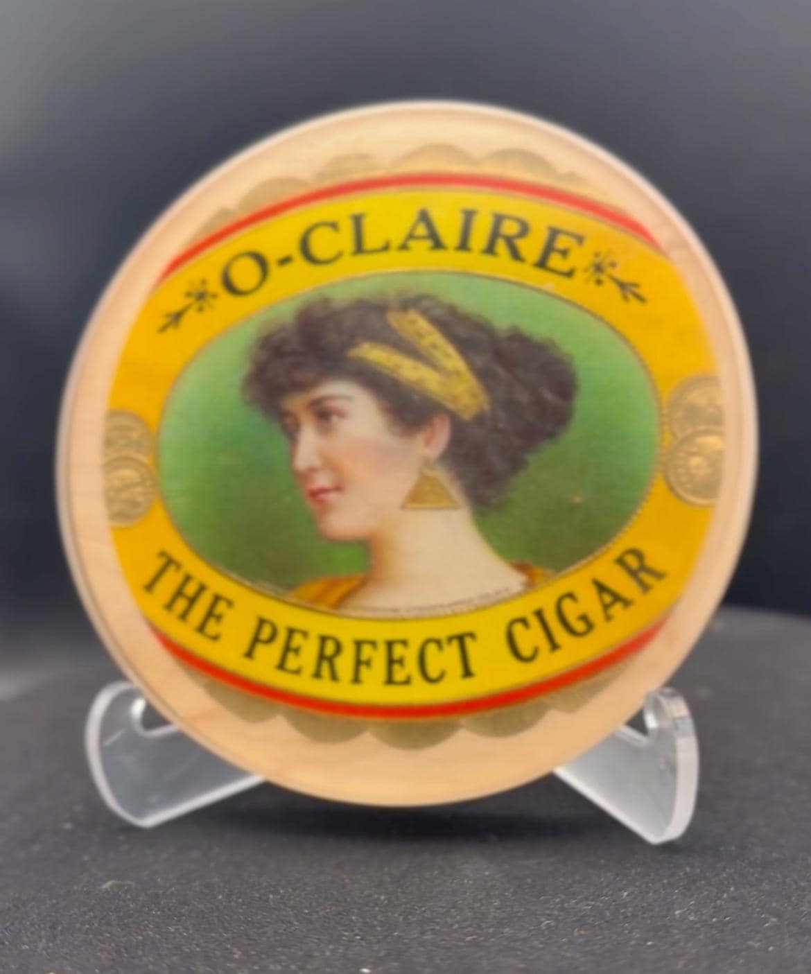 O Claire Cigar Art Coasters | Vintage Box Design | Handmade Woodwork | Bourbon Bar | Upcycling Art