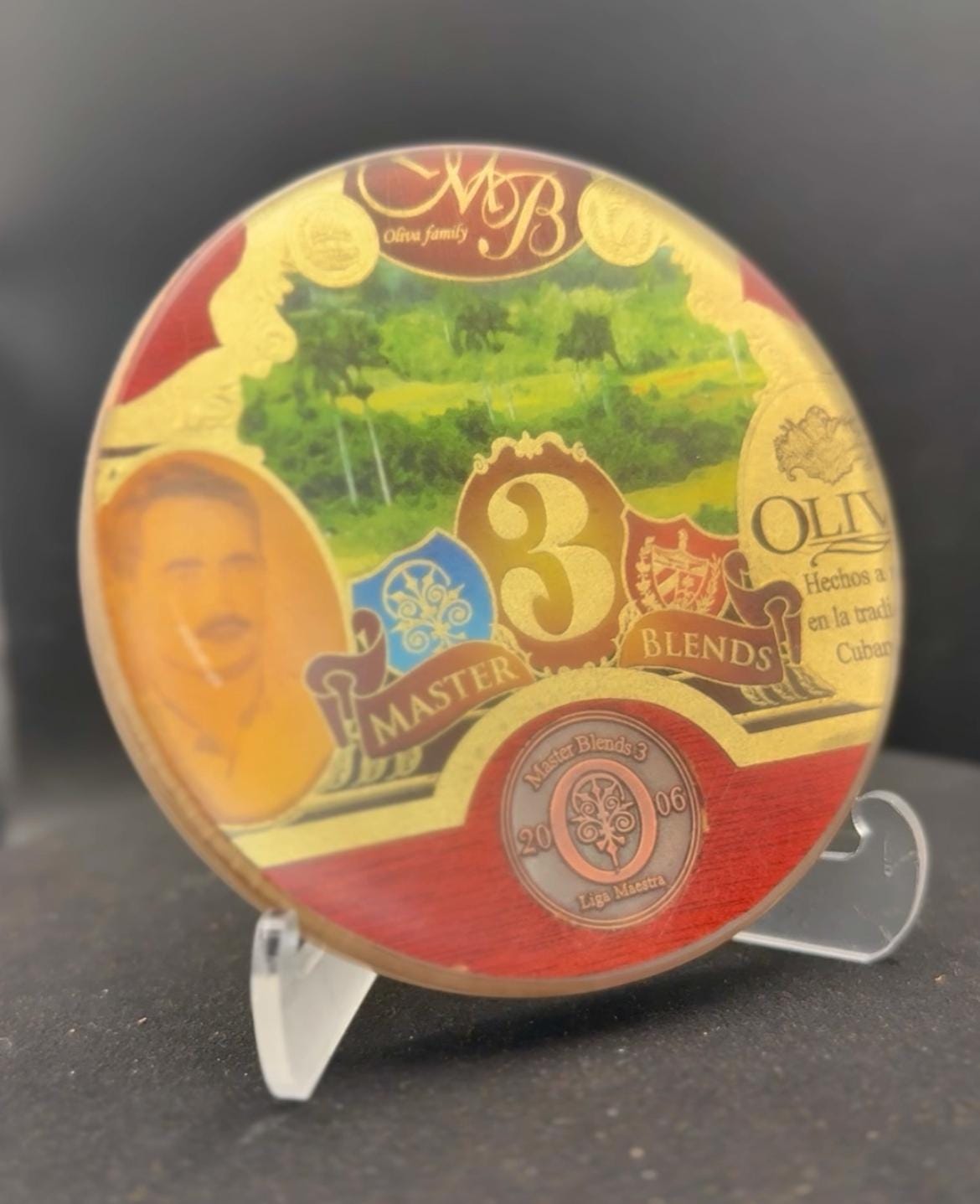 Oliva Master's Blend Cigar Art Coasters | Contemporary Cigar Artwork | Handmade Wood