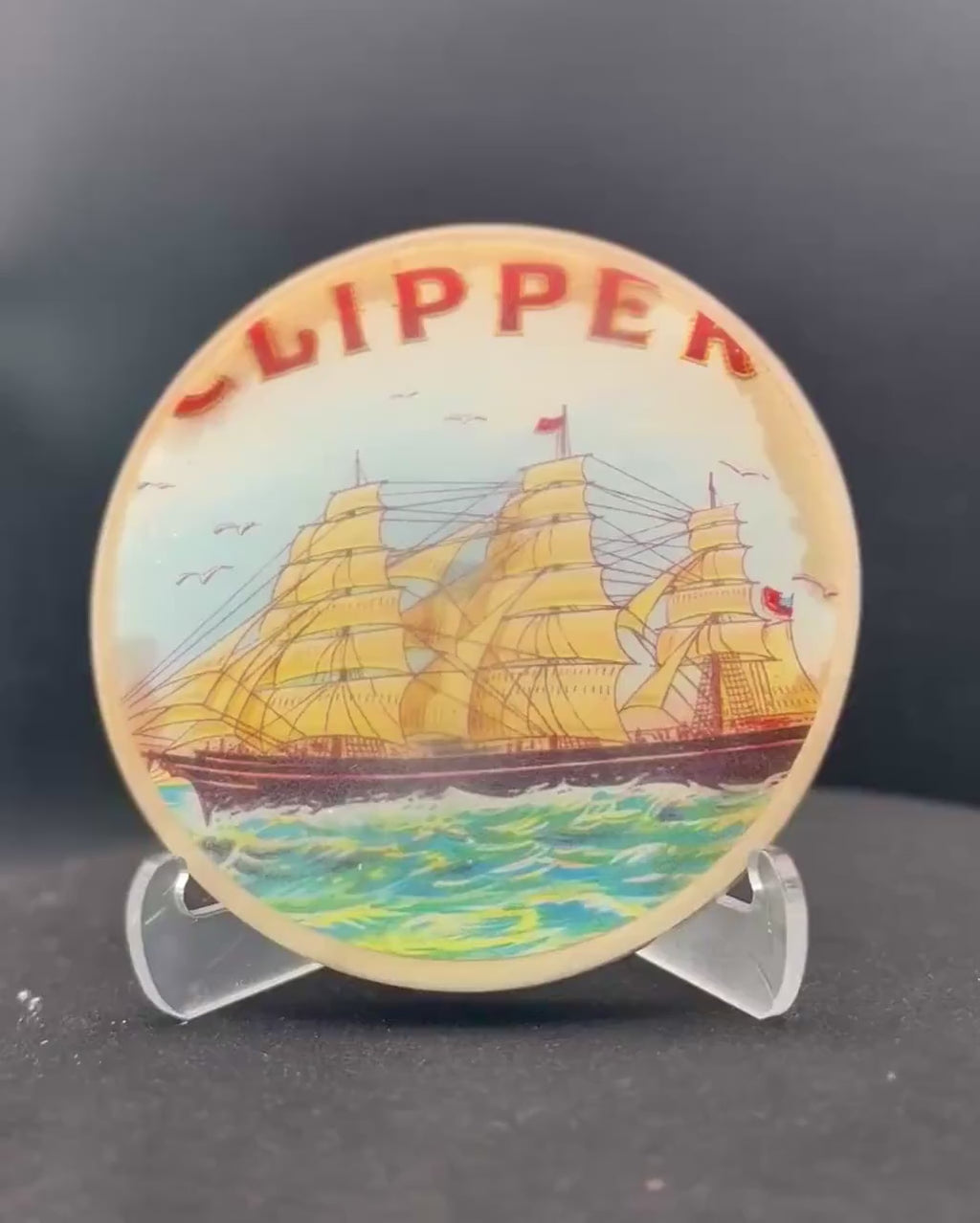 Clipper Cigar Art Coasters | Vintage Box Design | Handmade Woodwork | Bourbon Bar | Cigar Lounge