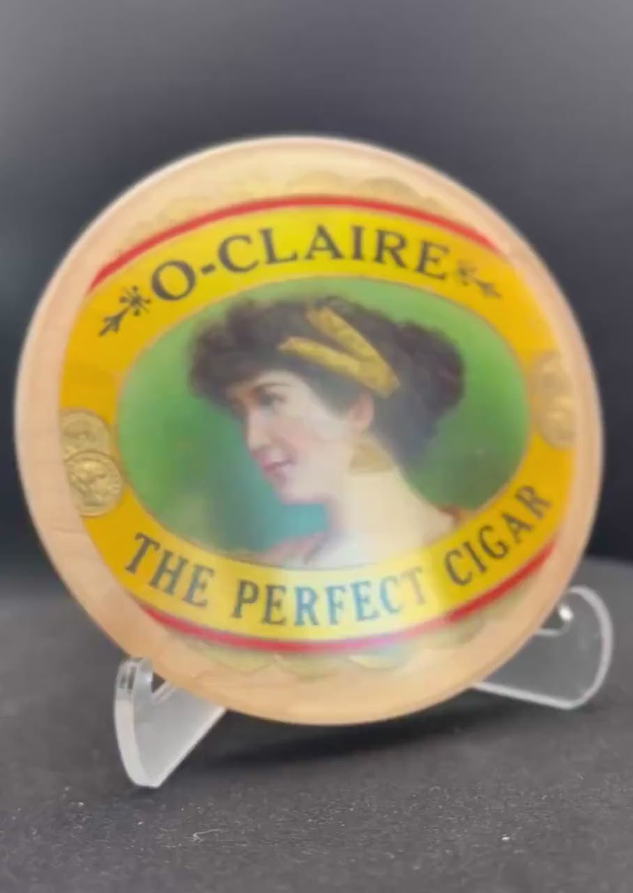 O Claire Cigar Art Coasters | Vintage Box Design | Handmade Woodwork | Bourbon Bar | Upcycling Art