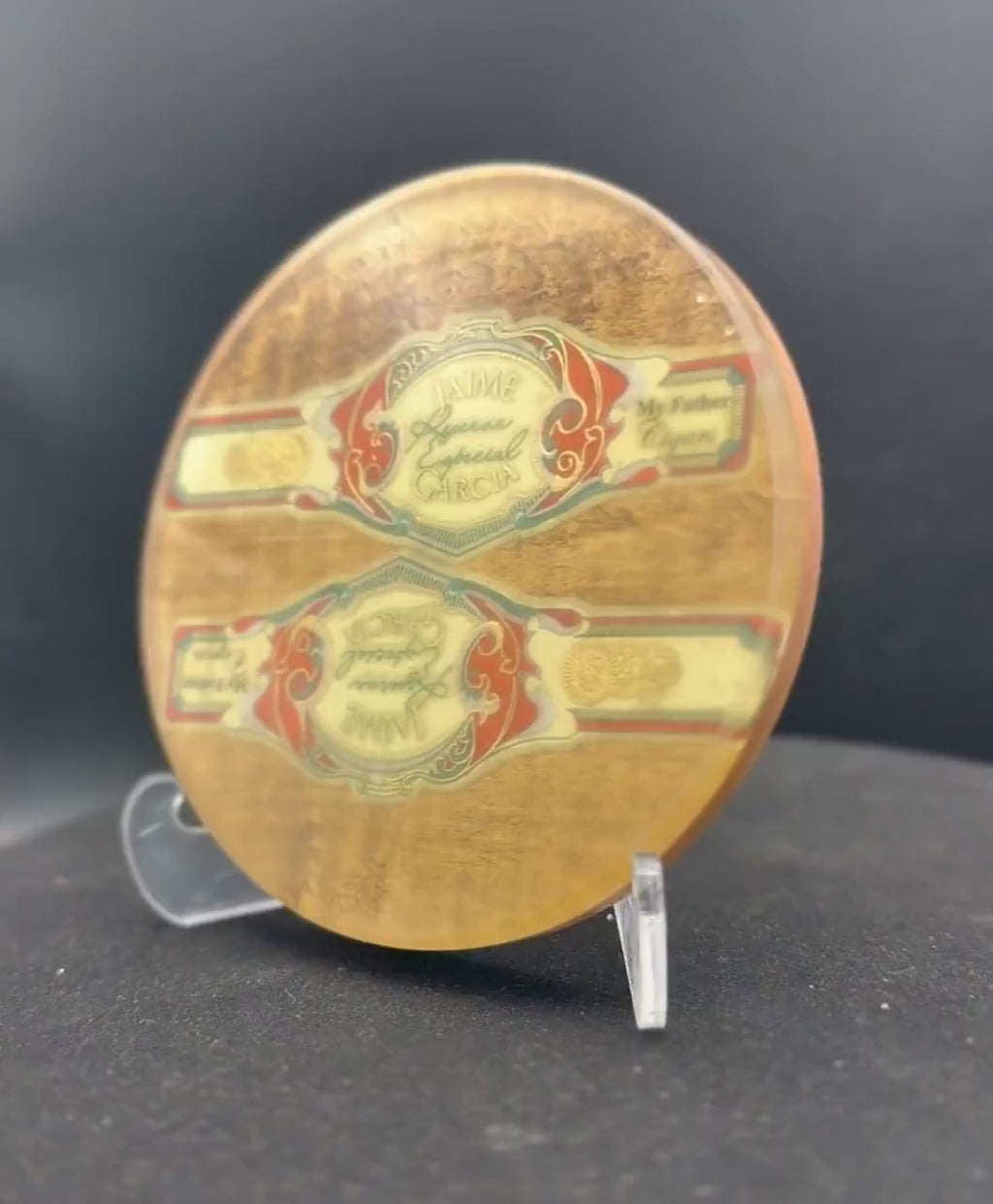 Jaime Garcia Cigar Art Coasters | Contemporary Cigar Artwork | Maple Wood Coaster | Bourbon Room Decor