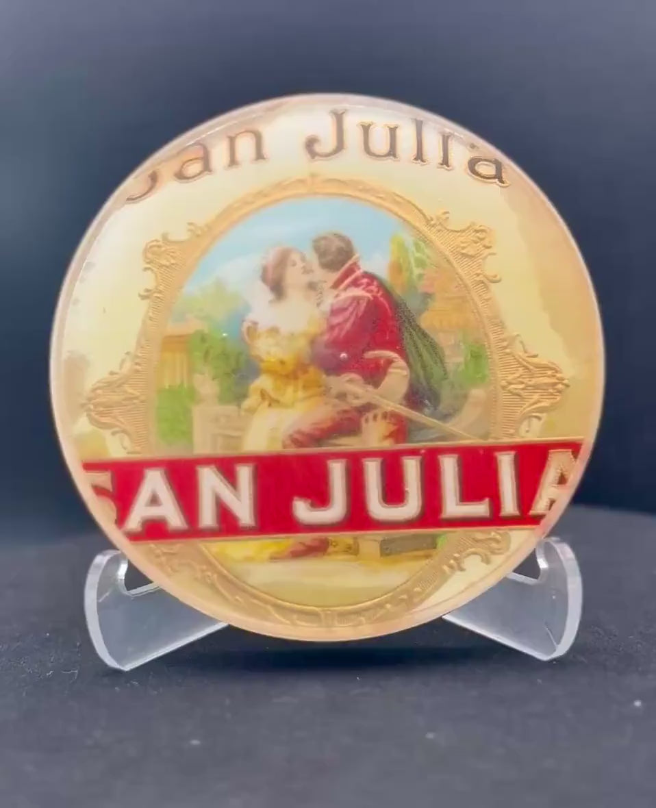 San Julia Cigar Art Coasters | Vintage Cigar Label Artwork | Handmade Barware | Cigar Lounge | Whiskey Bar